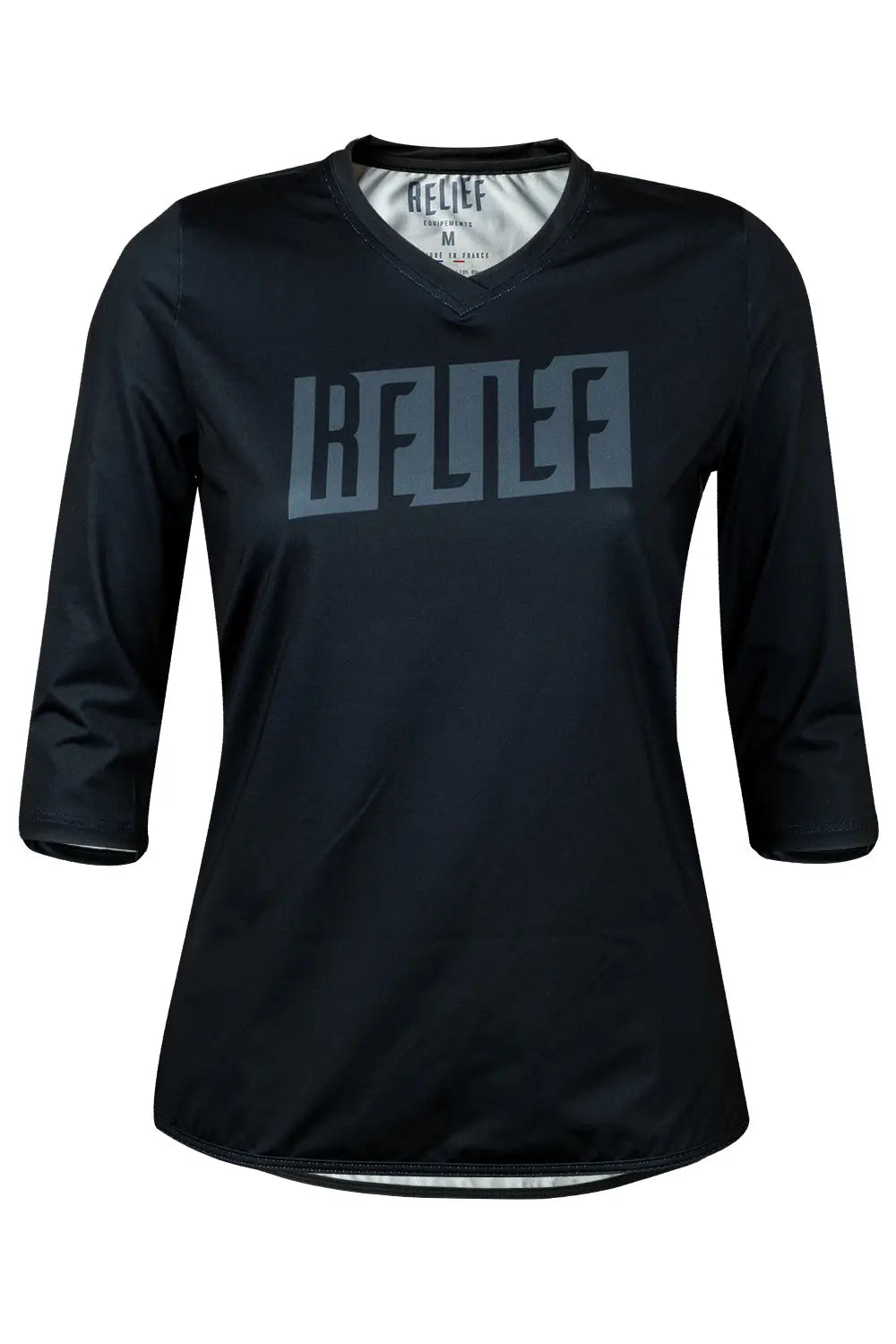 Maillot VTT femme manches 3/4 noir face RELIEF Équipements