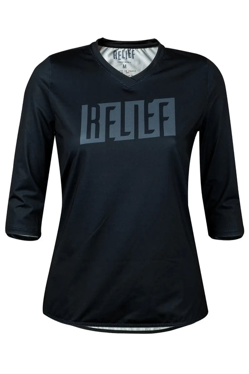 Maillot VTT femme manches 3/4 noir face RELIEF Équipements