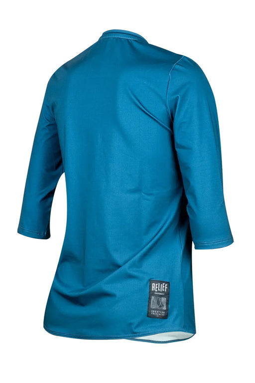 Maillot VTT femme manches 3/4 turquoise dos RELIEF Équipements