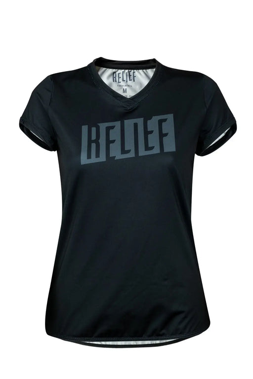 Maillot VTT femme manches courtes noir face RELIEF Équipements