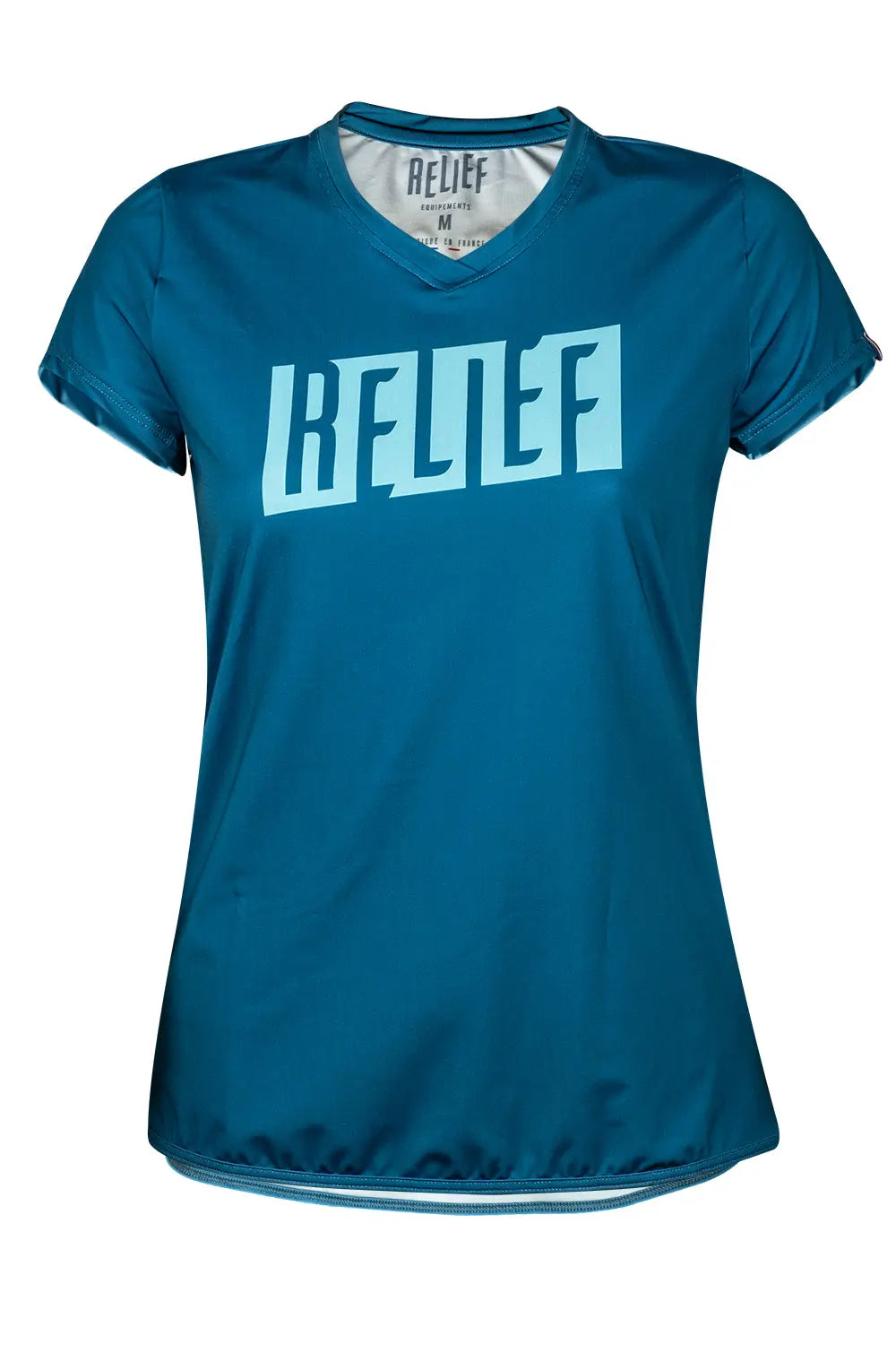 Maillot VTT femme manches courtes turquoise face RELIEF Équipements