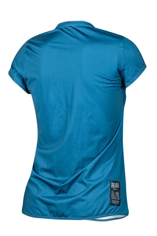 Maillot VTT femme manches courtes turquoise face RELIEF Équipements