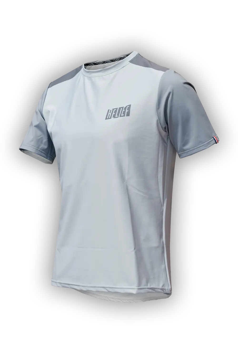 maillot vtt manches courtes gris clair en polyester recyclé par RELIEF Équipements