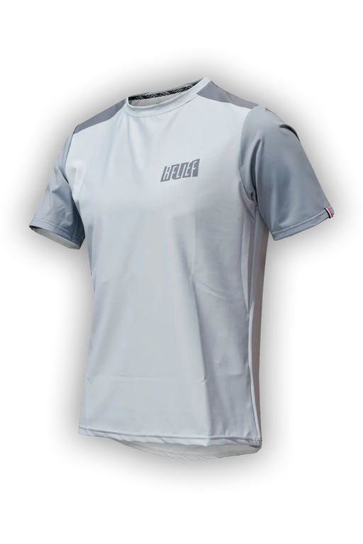 maillot vtt manches courtes gris clair en polyester recyclé par RELIEF Équipements