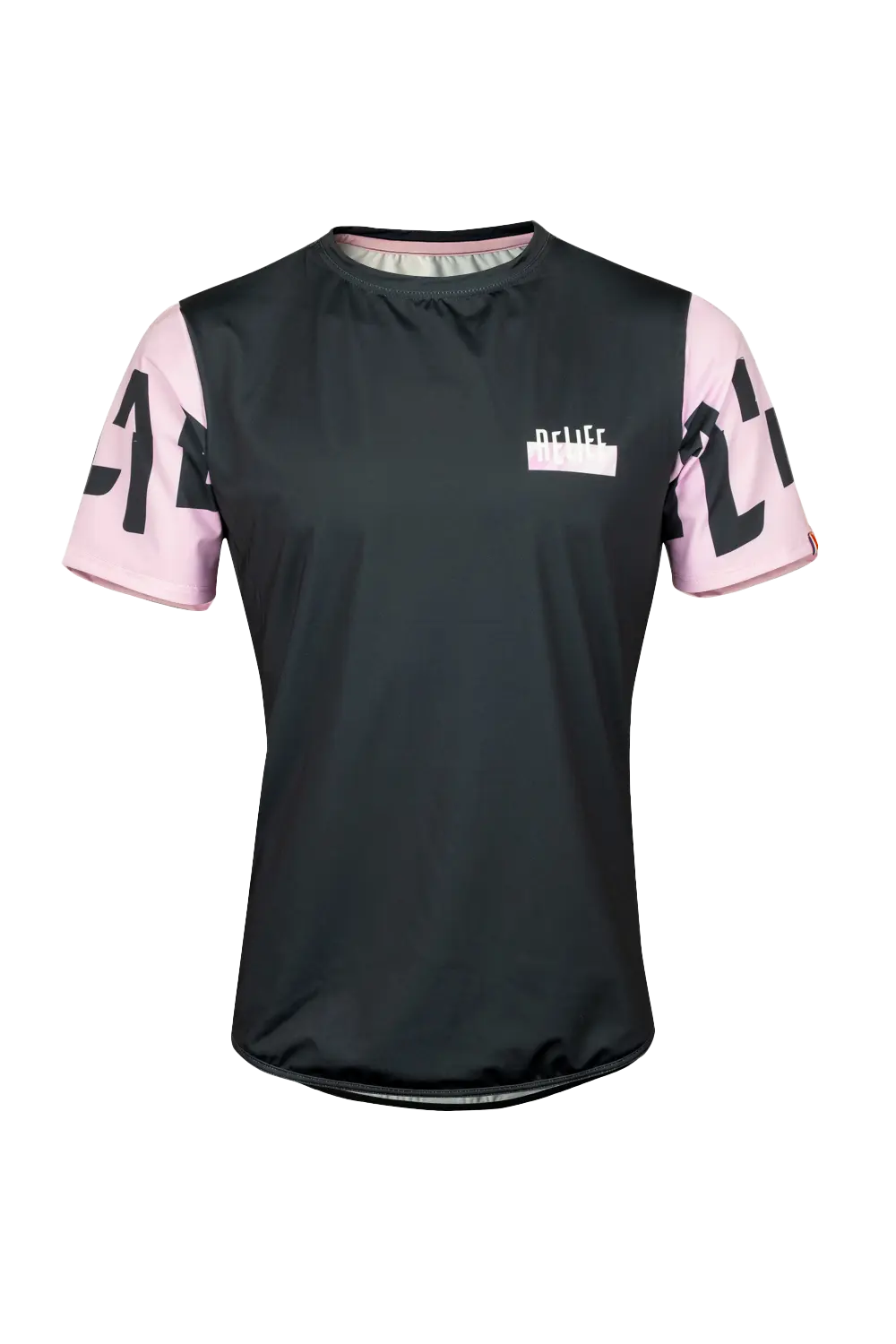 Maillot VTT homme manches courtes noir rose face RELIEF Équipements