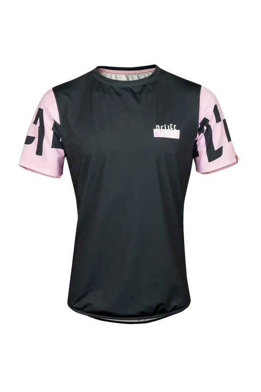 Maillot VTT homme manches courtes noir rose face RELIEF Équipements