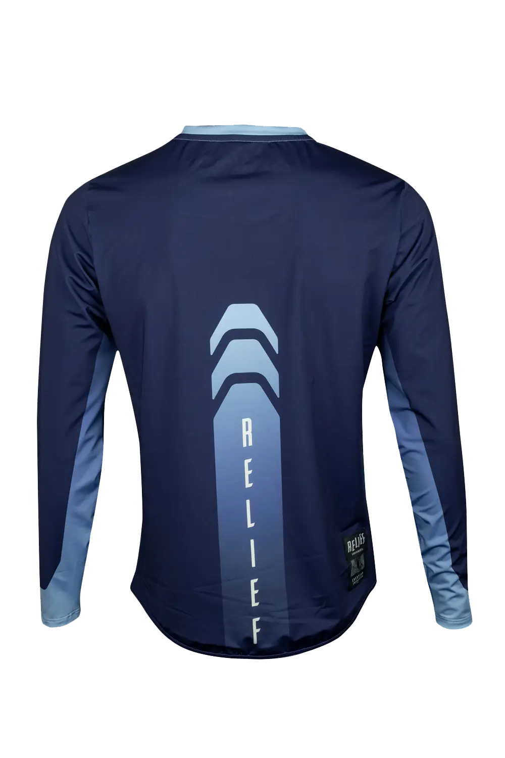 Maillot VTT homme manches longues bleu rouge face RELIEF Équipements