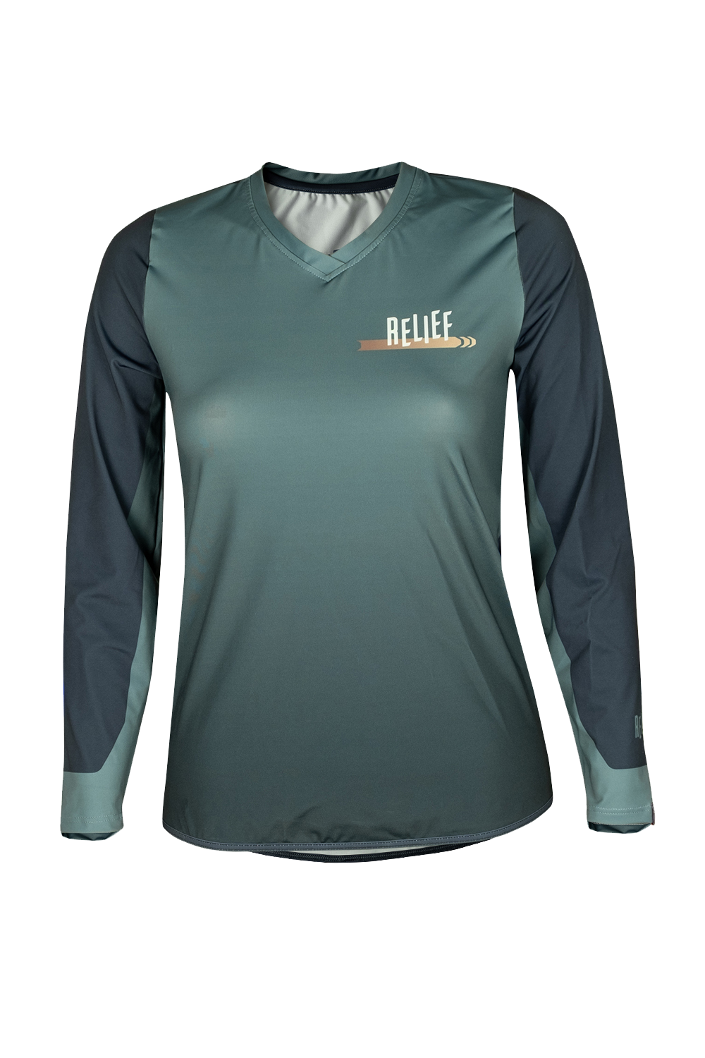 Maillot VTT femme manches longues vert forêt face RELIEF Équipements