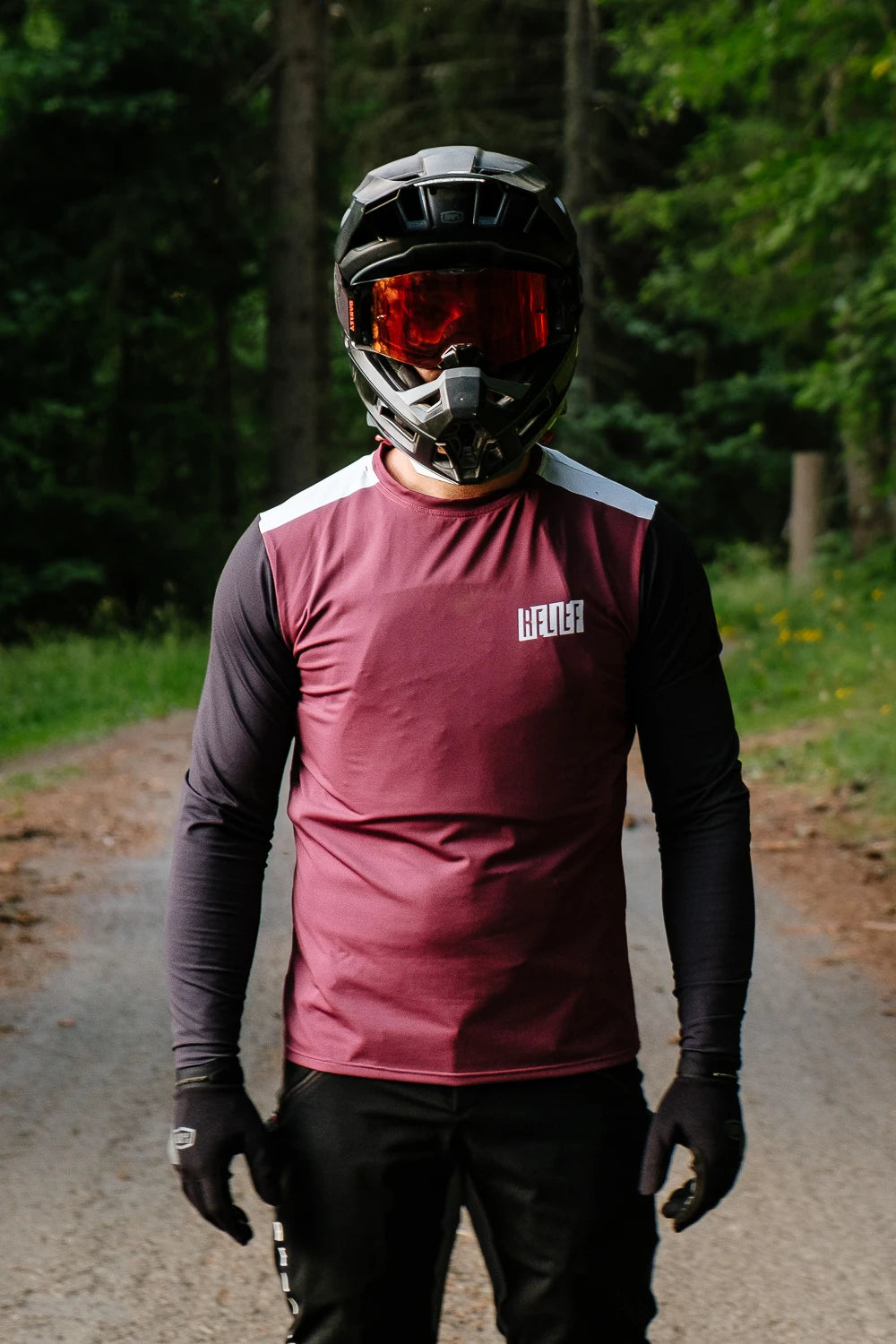Maillot VTT Manches Longues | Calade Essentiel Rouge Grenat - RELIEF Equipements