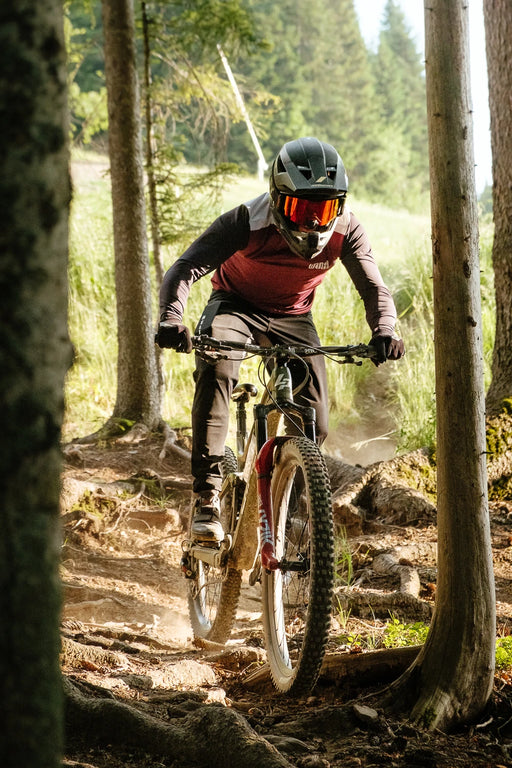 Maillot VTT Manches Longues | Calade Essentiel Rouge Grenat - RELIEF Equipements