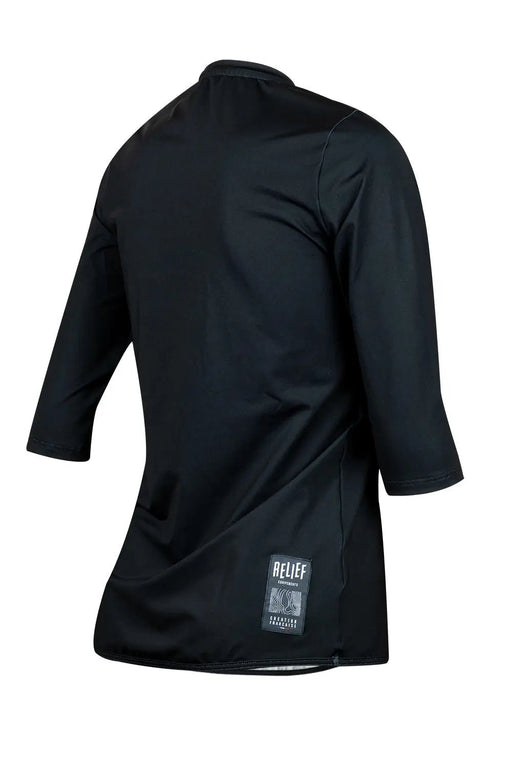 Maillot VTT Femme Manches 3/4 | Calade Noir Intense - VTT - RELIEF Equipements - Maillot VTT Femme Manches 3/4 | Calade Noir Intense - VTT - RELIEF Equipements - Maillot VTT femme manches 3/4 noir face RELIEF Équipements