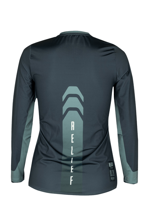 Maillot VTT Femme Manches Longues | Calade Gradient Forêt - VTT - RELIEF Equipements - Maillot VTT femme manches longues vert forêt dos RELIEF Équipements