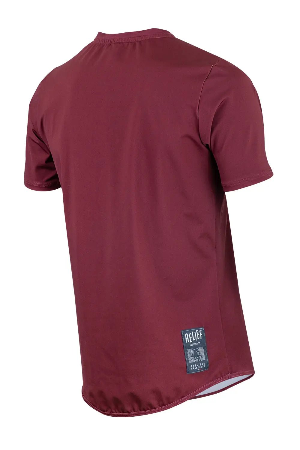 Maillot VTT Manches Courtes | Calade Bordeaux - VTT - RELIEF Equipements - Maillot VTT Manches Courtes | Calade Bordeaux - VTT - RELIEF Equipements - Maillot VTT homme manches courtes bordeaux face RELIEF Équipements