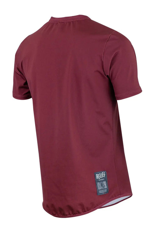 Maillot VTT Manches Courtes | Calade Bordeaux - VTT - RELIEF Equipements - Maillot VTT Manches Courtes | Calade Bordeaux - VTT - RELIEF Equipements - Maillot VTT homme manches courtes bordeaux face RELIEF Équipements
