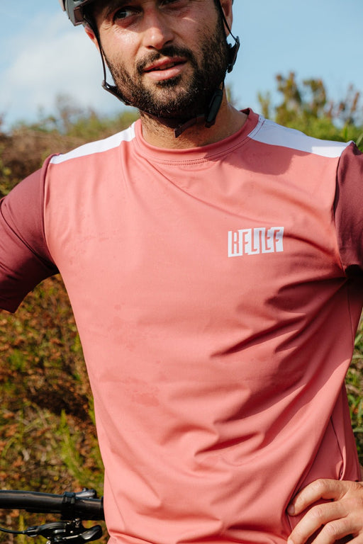 Maillot VTT Manches Courtes | Calade Essentiel Rouge Pastel - VTT - RELIEF Equipements - maillot vtt été