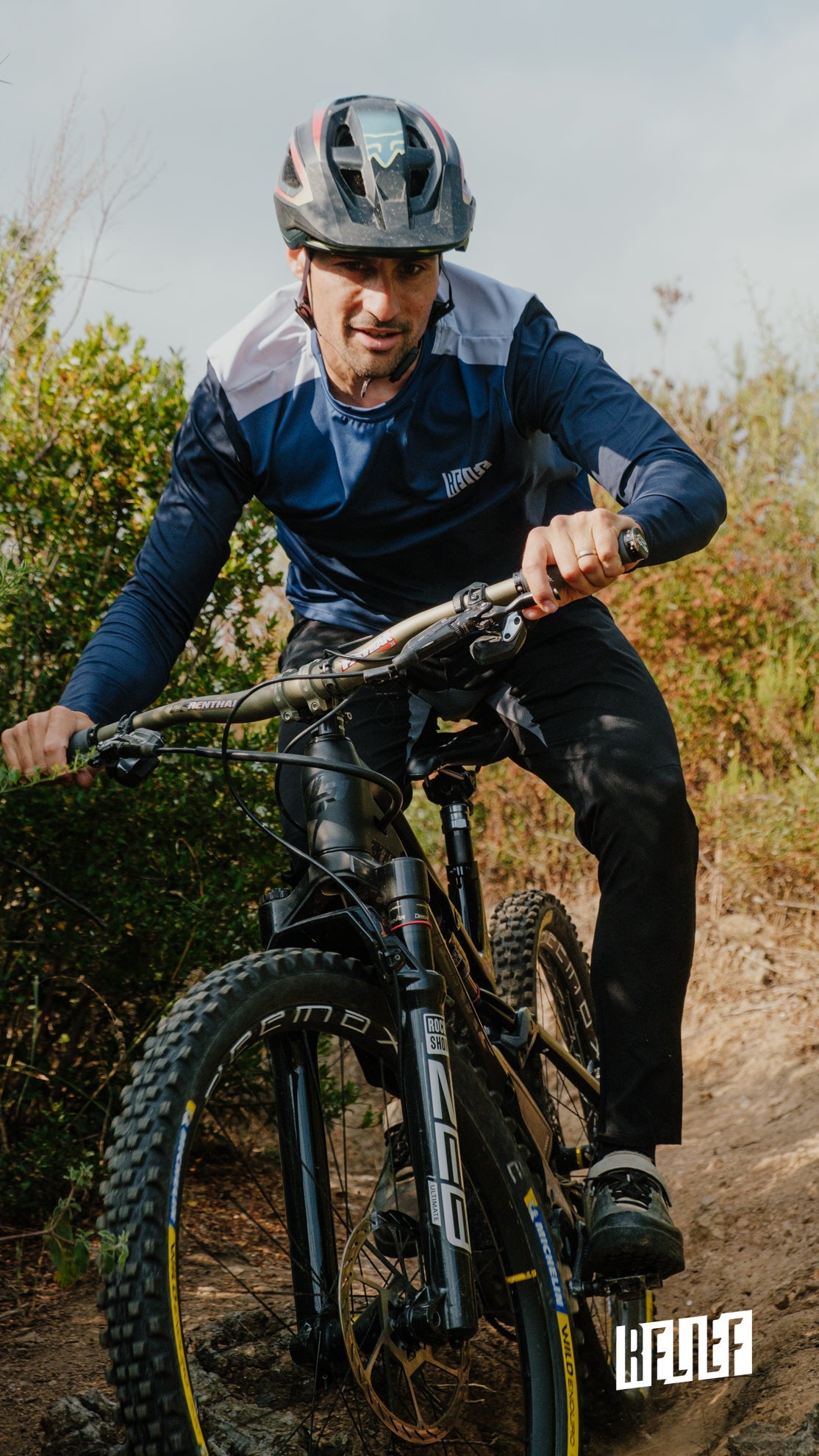 Maillot VTT Manches Longues | Calade Essentiel Bleu Marine - VTT - RELIEF Equipements - PACK Long Gris ou Bleu - RELIEF Equipements