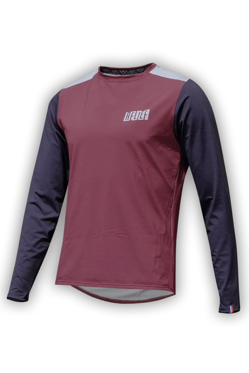 Maillot VTT Manches Longues | Calade Essentiel Rouge Grenat - VTT - RELIEF Equipements - maillot VTT rouge grenat bordeaux par RELIEF équipements - vêtement vtt made in france